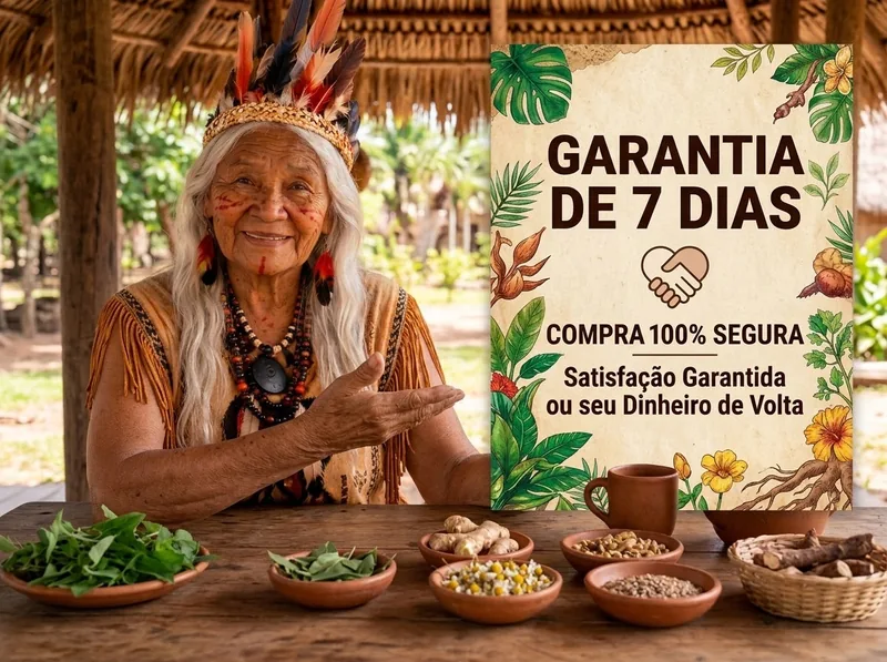 Vovó Ayra, personagem virtual, apresentando a garantia de 7 dias: satisfação garantida ou seu dinheiro de volta.